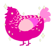 Thursday, a plum and lavender chicken with a half-lace pattern