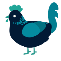 A tumblr and sea chicken with a neck-speckle pattern