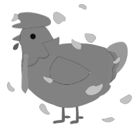 A aqua and honey chicken with a head pattern