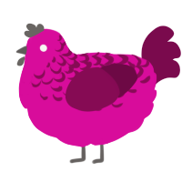 A fuchsia and wine chicken with a half-lace pattern
