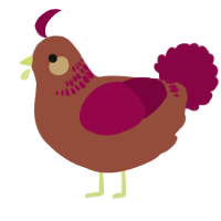 A russet and maroon chicken with a neck-band pattern