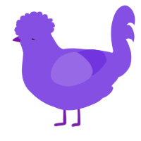 A blurple chicken
