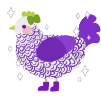 Moss, a black and grass chicken with a double-lace pattern