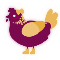 A wine and honey chicken with a neck-speckle pattern
