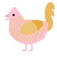 Hon, a rose and honey chicken with a lace pattern