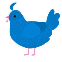 A sapphire chicken with a lace pattern