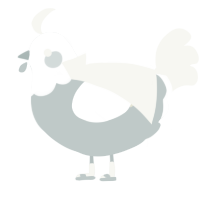 A silver and white chicken with a head pattern