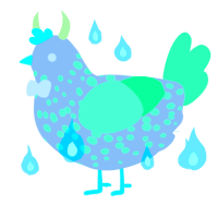 Spotty, a silver and spring chicken with a speckle pattern