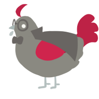 Crim, a ash and crimson chicken