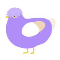 A lilac and cream chicken
