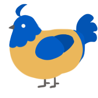 A honey and ultramarine chicken with a head pattern