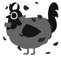 A grey and black chicken with a head pattern