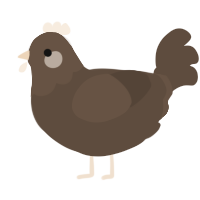 A bark chicken with a head pattern