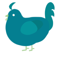 A sea and teal chicken