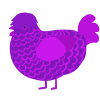 A violet and amethyst chicken with a lace pattern