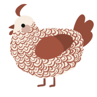 A cream and russet chicken with a double-lace pattern