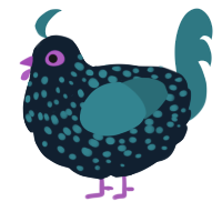 A tumblr and sea chicken with a speckle pattern
