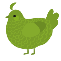 A chartreuse chicken with a lace pattern