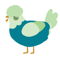 A sea and gluppy chicken with a head pattern