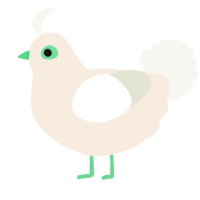 A cream and white chicken
