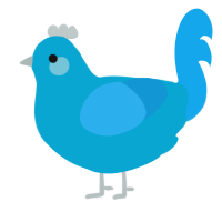 A cerulean and sky chicken