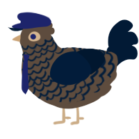 A bark and tumblr chicken with a lace pattern