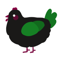 A sable and leaf chicken
