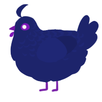 Moonlight, a navy chicken with a half-lace pattern