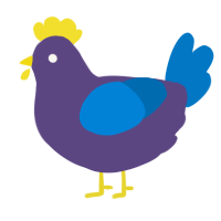 A overcast and sapphire chicken