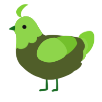 A olive and grass chicken with a head pattern