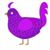 Concord Grape, a violet and amethyst chicken with a lace pattern