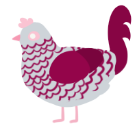 A mist and maroon chicken with a lace pattern