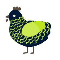 A tumblr and lime chicken with a lace pattern