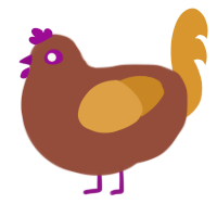 A russet and orange chicken