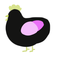 A black and lavender chicken