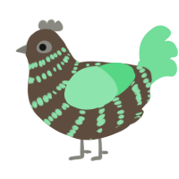 A bark and spring chicken with a bar pattern