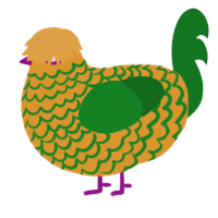 Pineapple, a orange and leaf chicken with a lace pattern