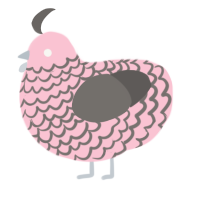 A rose and grey chicken with a lace pattern