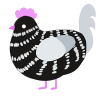 Chlorine 4 the pool, a sable and mist chicken with a bar pattern