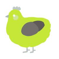 A lime and grey chicken