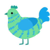 A spring and sky chicken with a bar pattern