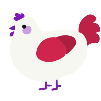 A white and crimson chicken