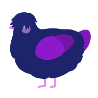 A navy and violet chicken