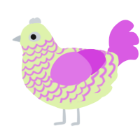 A apple and orchid chicken with a lace pattern