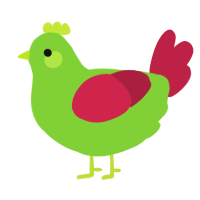 A grass and crimson chicken