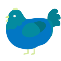 A sapphire and sea chicken with a head pattern