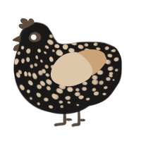 A sable and beige chicken with a speckle pattern