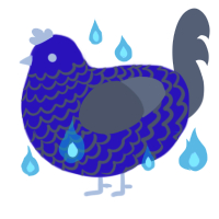 A lime and ash chicken with a lace pattern