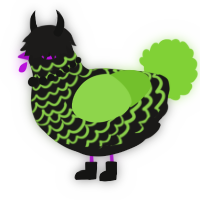 A sable and grass chicken with a lace pattern
