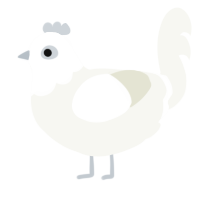 피와 살, a white chicken with a head pattern